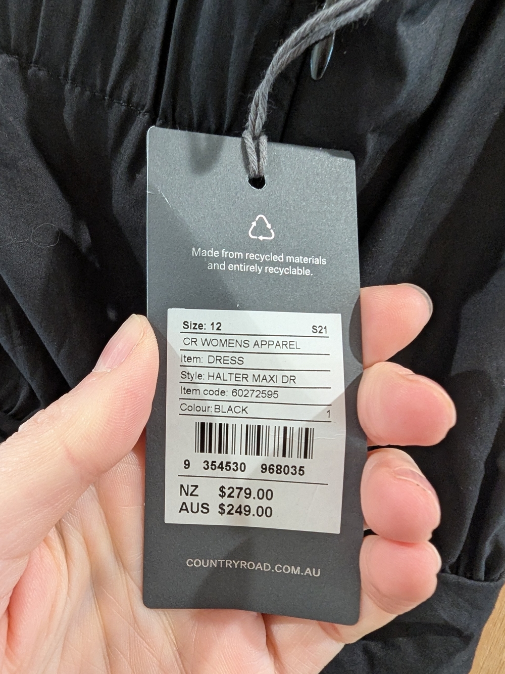 NWT Country Road Black Cotton Cutout Maxi Dress - Picture 12 of 12